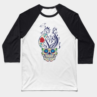 The Brain Flower on Head Skull Icon Baseball T-Shirt